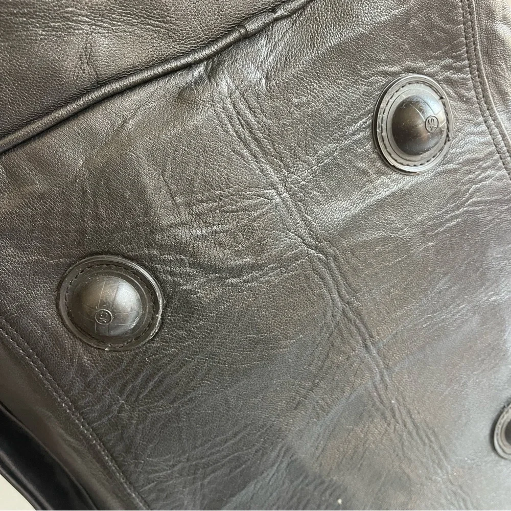 Black Leather Weekender Duffel Bag - Unbranded